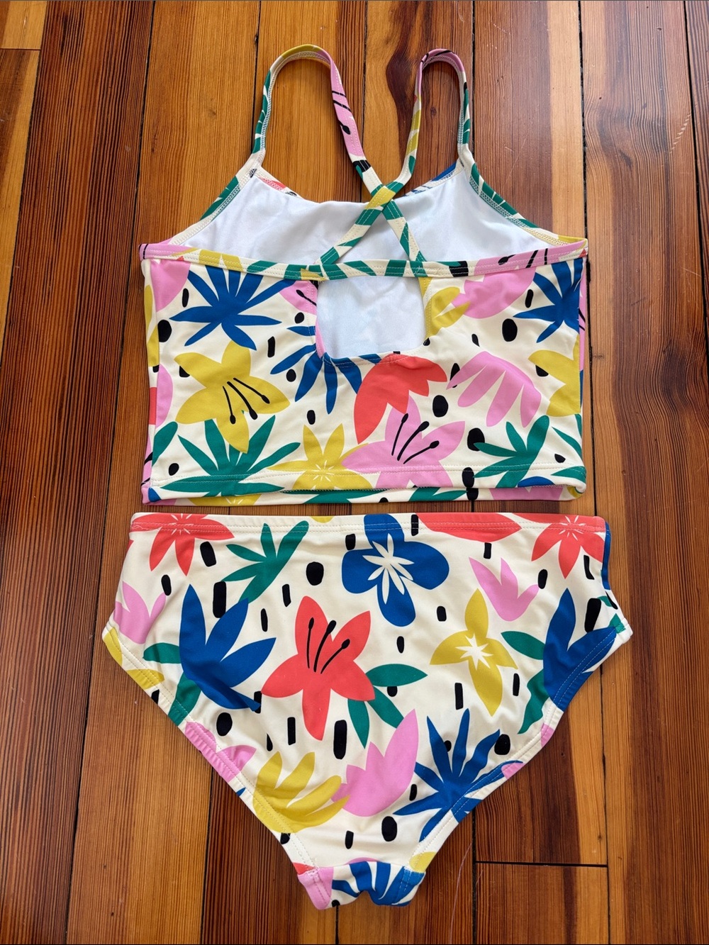 Hanna Anderson Kids Floral Tankini Swim Set - Multi - Picture 3 of 3